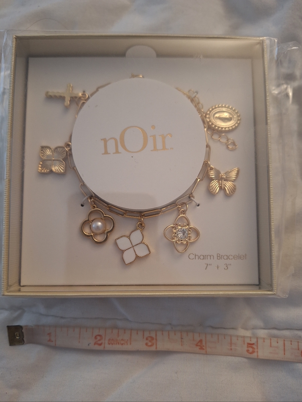 NWT nOir Gold Tone Charm Bracelet